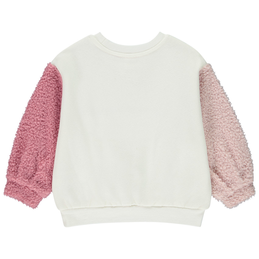 Sudadera oversize de felpa con mangas bouclettes para bebé niña 