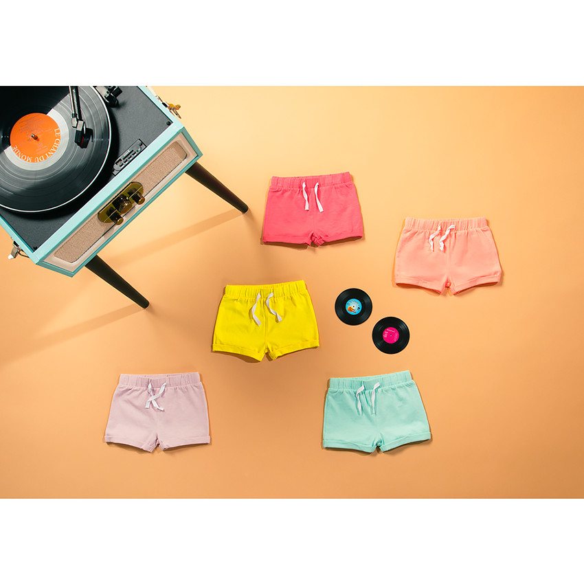 Short de felpa liso para bebé niña 