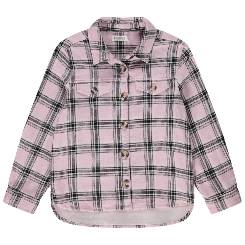 Surchemise en voile à carreaux pour fille 