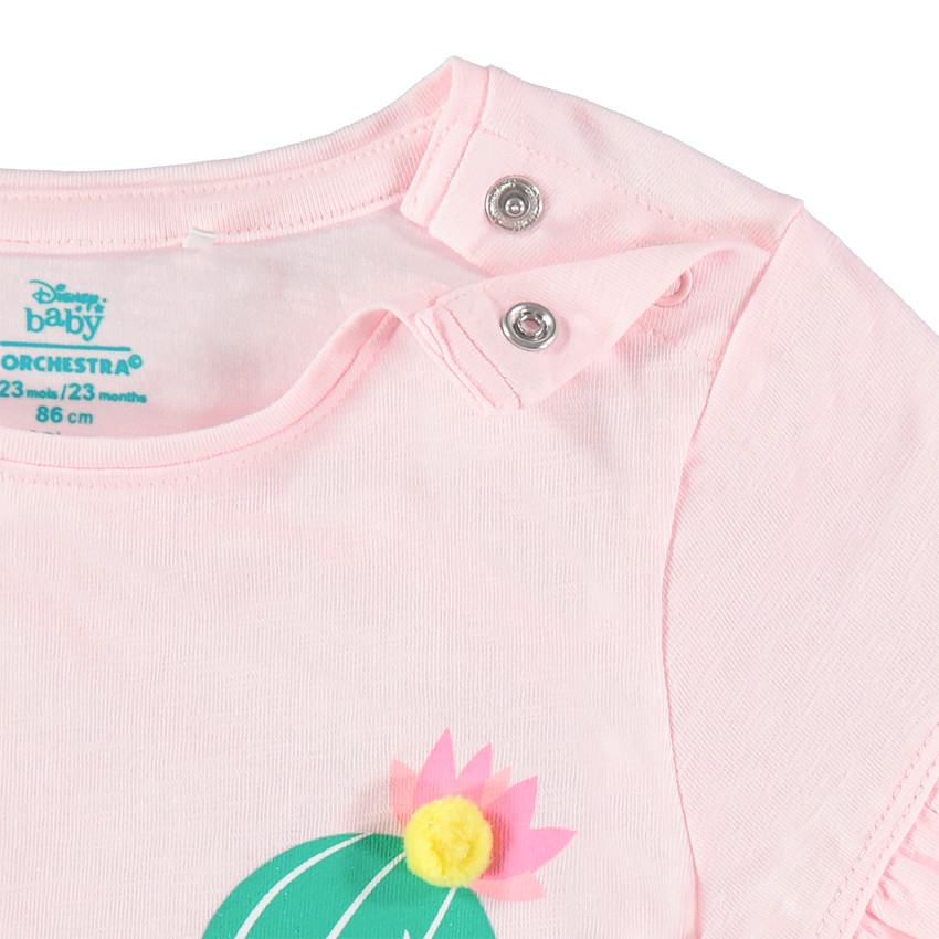 camiseta mangas cortas en algodon bio print Minnie cactus Disney 