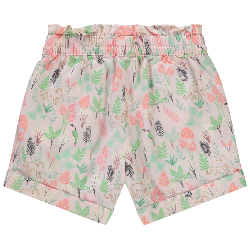 Short de lona con estampado fantasía para niña 