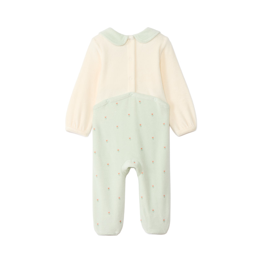 Dors-bien en velours effet 2 en 1 motifs floraux pour bébé fille 