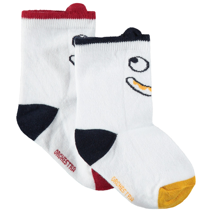 Juego de 2 pares de calcetines altos con personaje de jacquard y acanalado de fantasía 