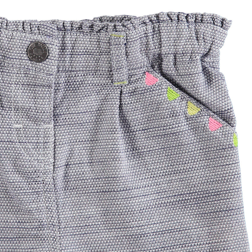 Pantalón corto de algodón de fantasía y dibujos de colores bordados  Additional Pantalón corto de algodón de fantasía y dibujos de colores bordados
