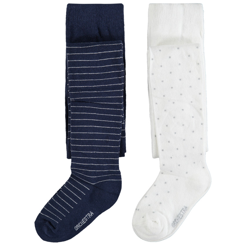 Pack de 2 leotardos rayas y lunares 