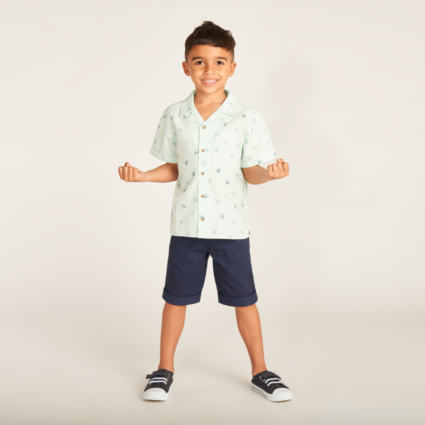Camisa de manga corta estampada de coco para niño 