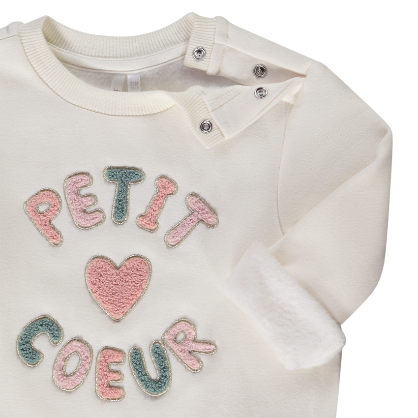 Sudadera de felpa con parches para bebé niña 