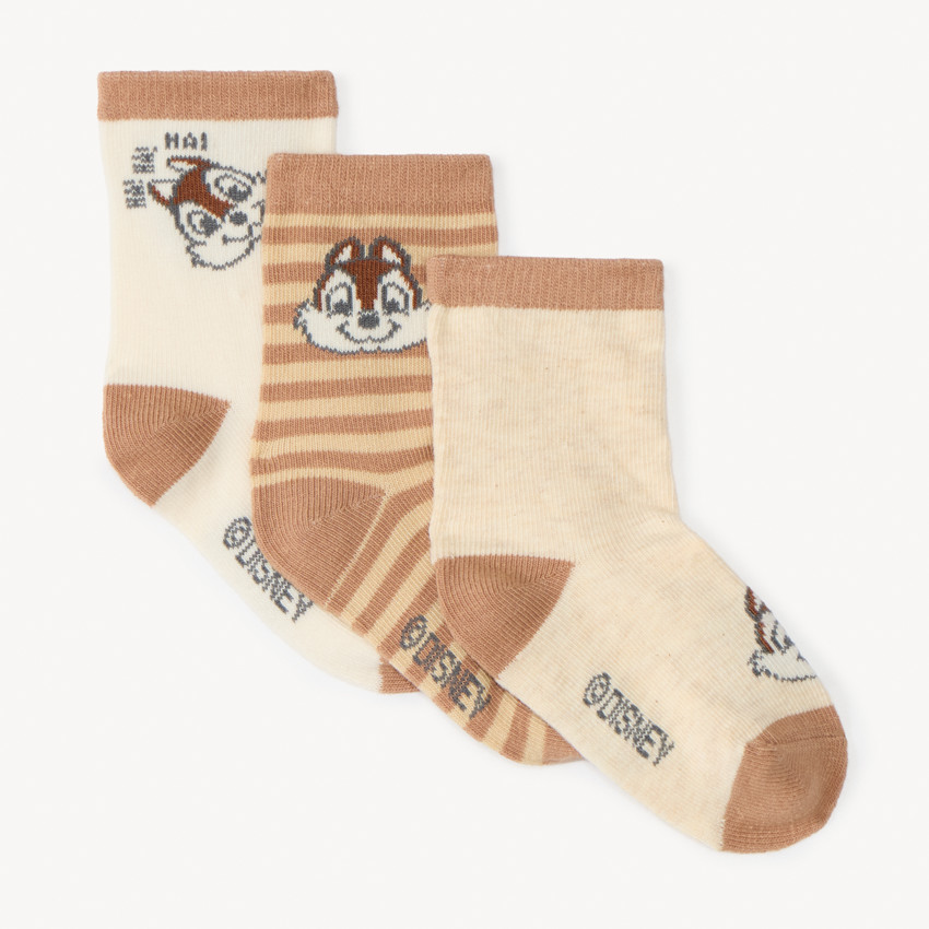 Lote de 3 calcetines altos Tic y Tac Disney para bebé niño 