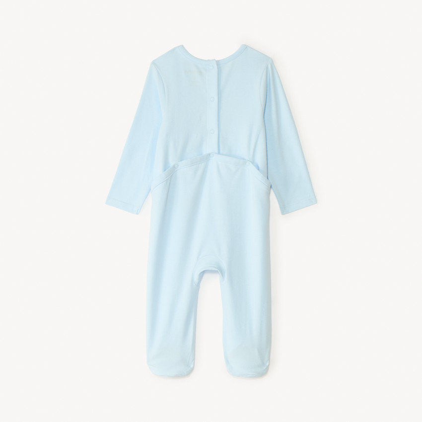 Pijama de jersey con bordado para niña. 