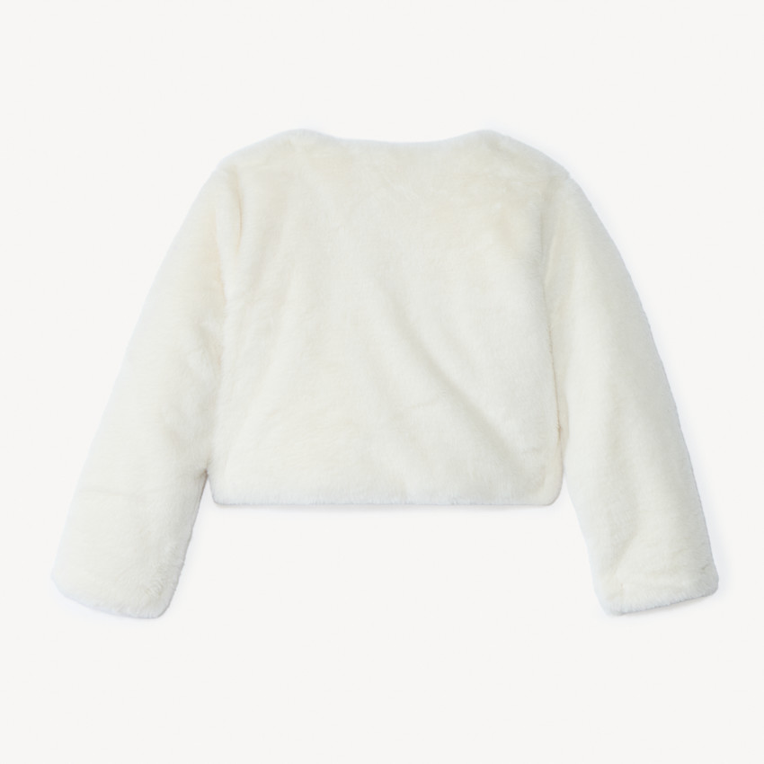 Gilet estilo bolero de piel sintética con lazo para niña 