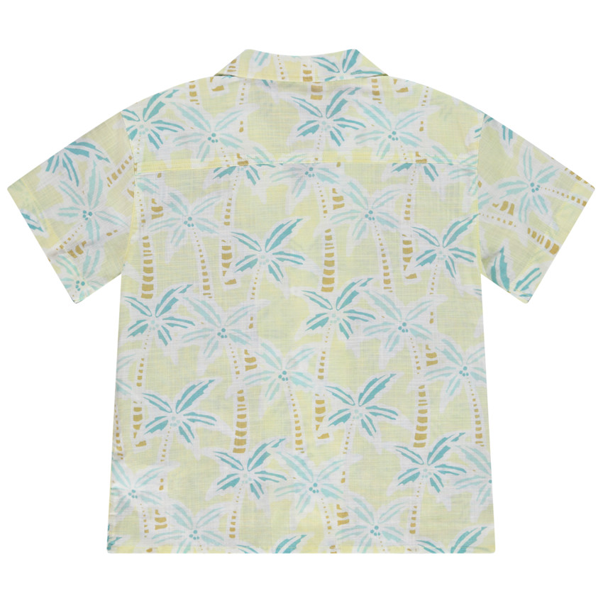 Camisa de manga corta estampada con palmeras para niño 