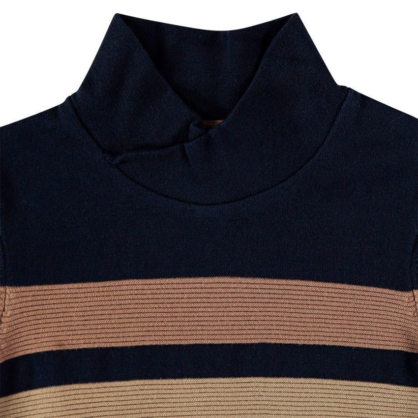 Pull en tricot à col croisé et rayures Main Pull en tricot à col croisé et rayures