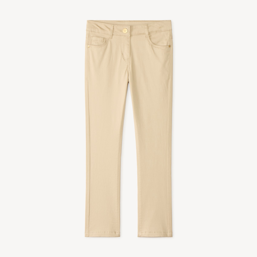 Pantalón slim liso para niña 