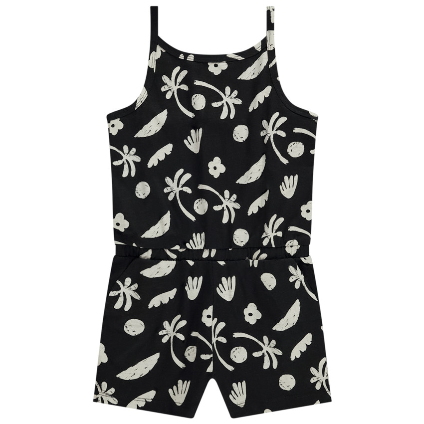 Mono corto de punto de jersey con estampado fantasía para niña 