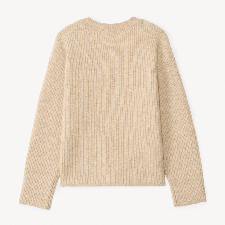 Chaleco de punto acanalado con flores para niña 