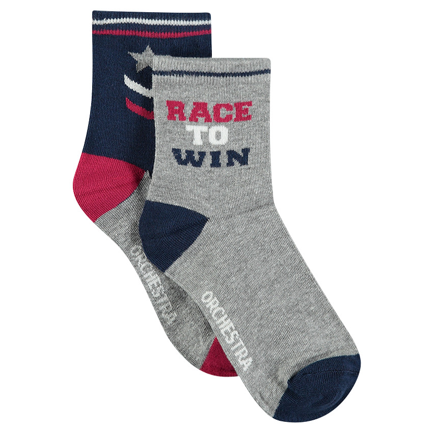 Lote de 2 pares de calcetines estampados de inscripciones 