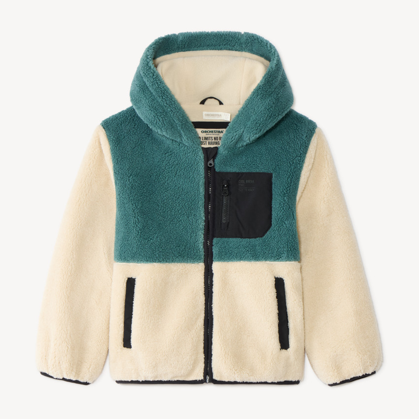 Chaqueta de sherpa con capucha para niño 