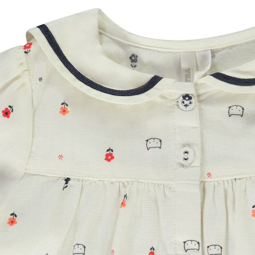 Conjunto con túnica larga de cuello marinero para bebé niña 