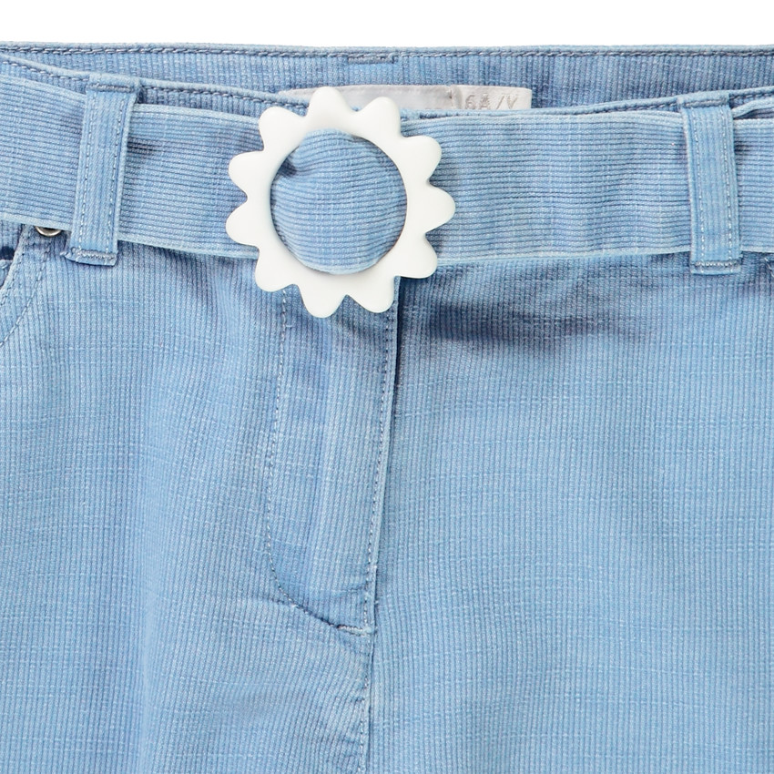 Short style jean avec boucle en forme de fleur pour fille 