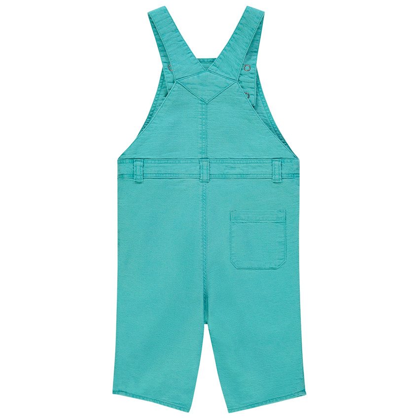 Pelele corto de algodón azul con cocodrilo bordado para bebé niño 