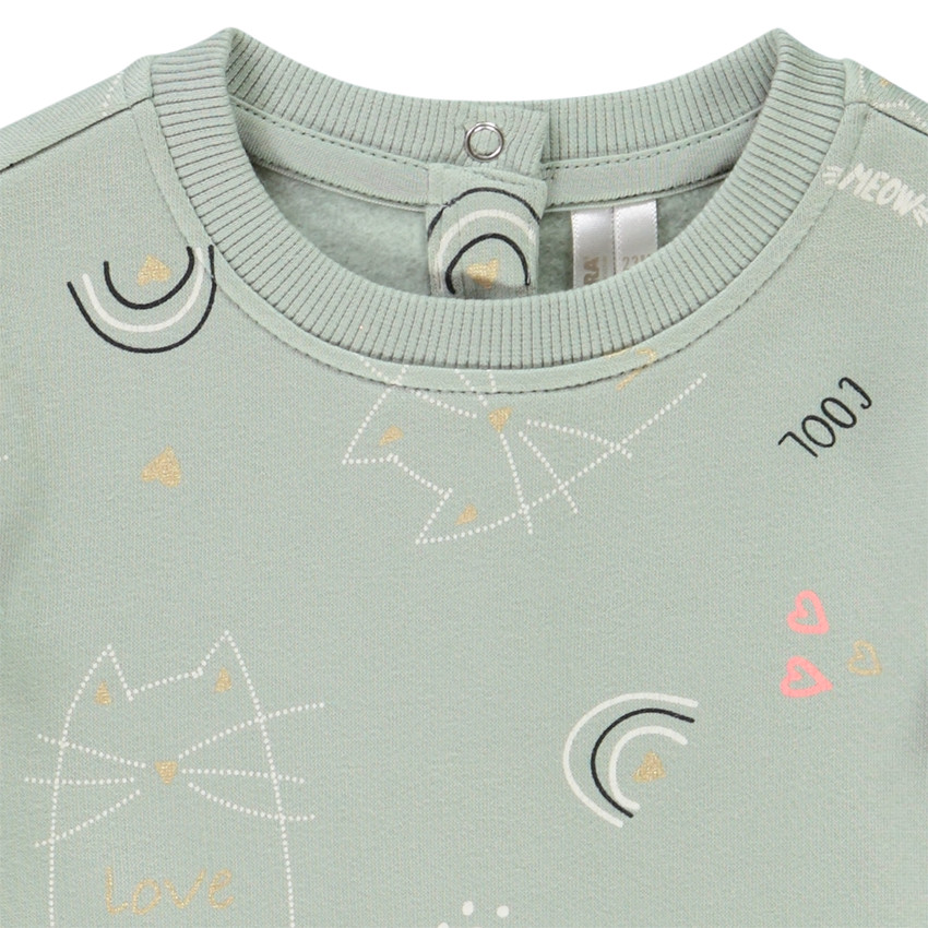 Sweat en molleton imprimé fantaisie pour bébé fille Main Sweat en molleton imprimé fantaisie pour bébé fille