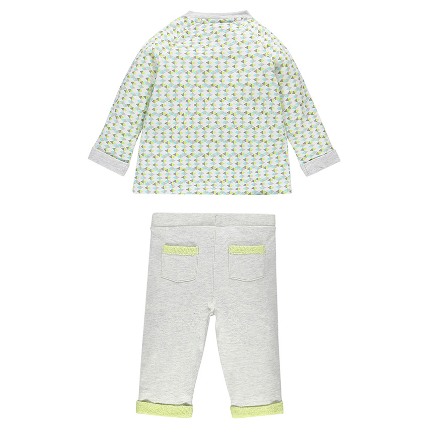 Conjunto chaleco con estampado pantalón de tejido de punto 