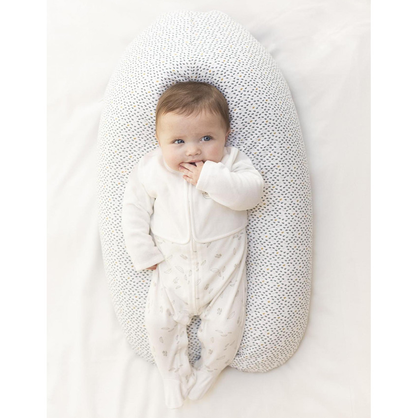 Cojín de lactancia con funda estampada de nubes 160 cm 