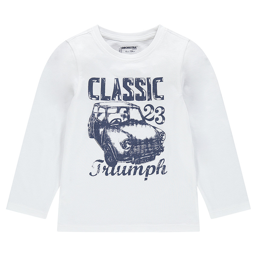 Camiseta manga larga con estampado de coche 