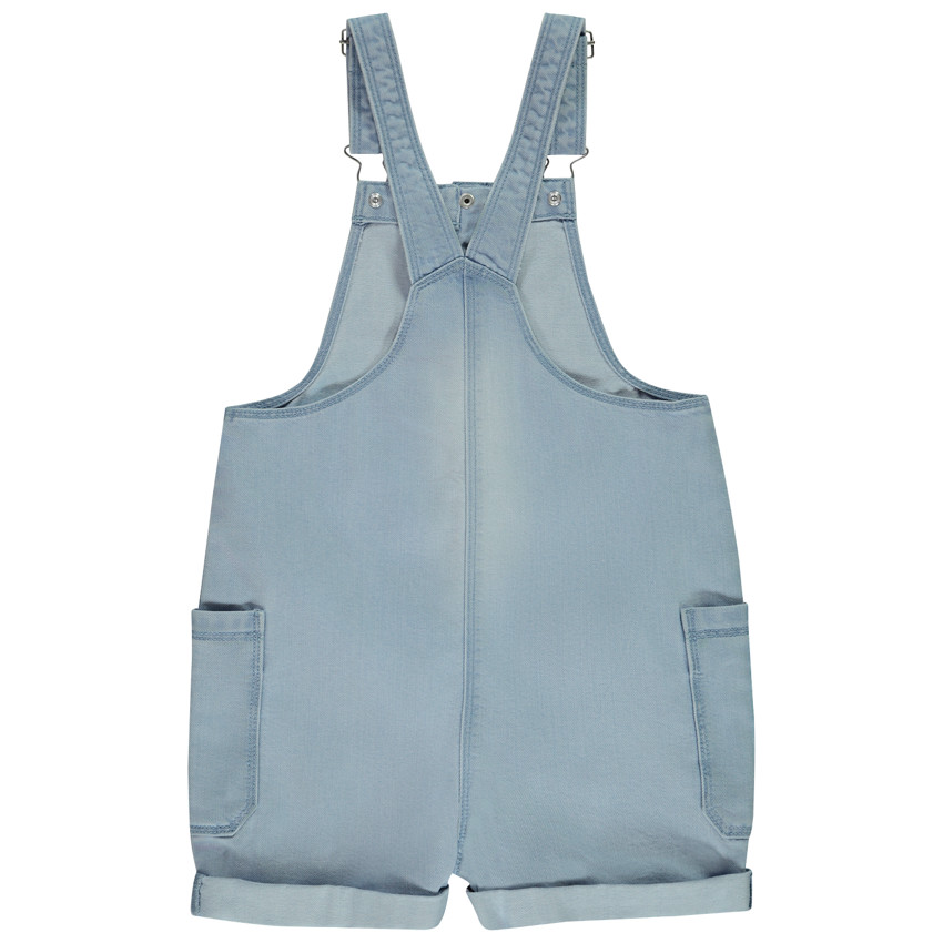 Salopette corta y amplia de mezclilla con bolsillos para niña 