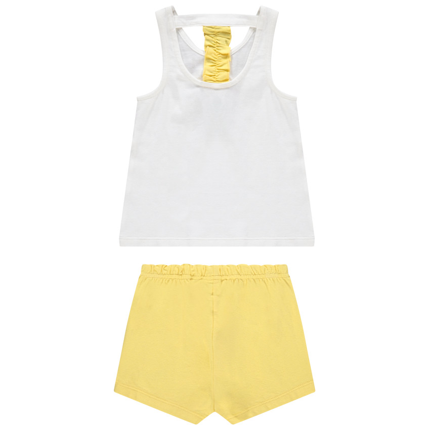 Conjunto camiseta sin mangas Minnie Disney y short amarillo 