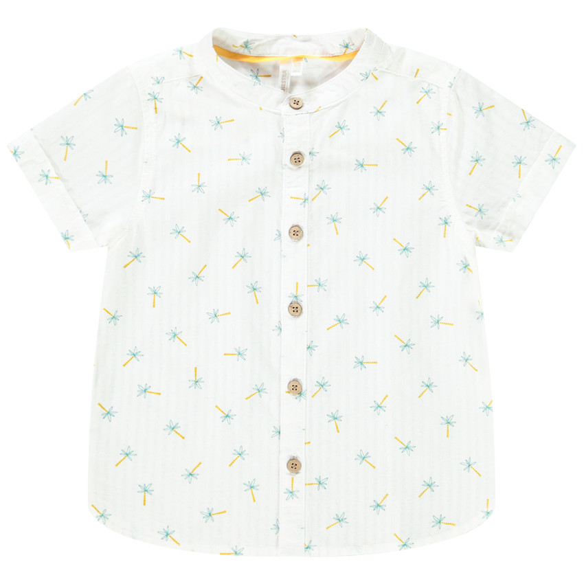 Camisa cuello mao print palmeras 