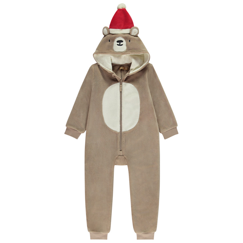 Sobrepijama de sherpa con diseño de oso y gorro de Navidad para niño  Additional Sobrepijama de sherpa con diseño de oso y gorro de Navidad para niño