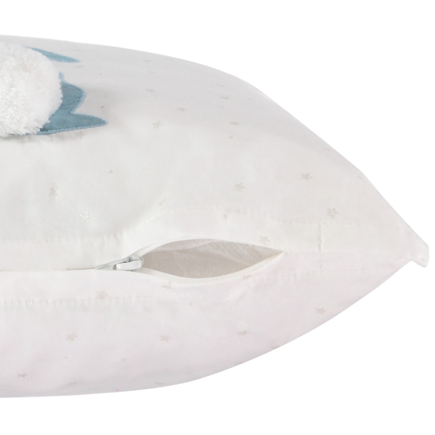 Cojín decorativo print conejos y pompones 