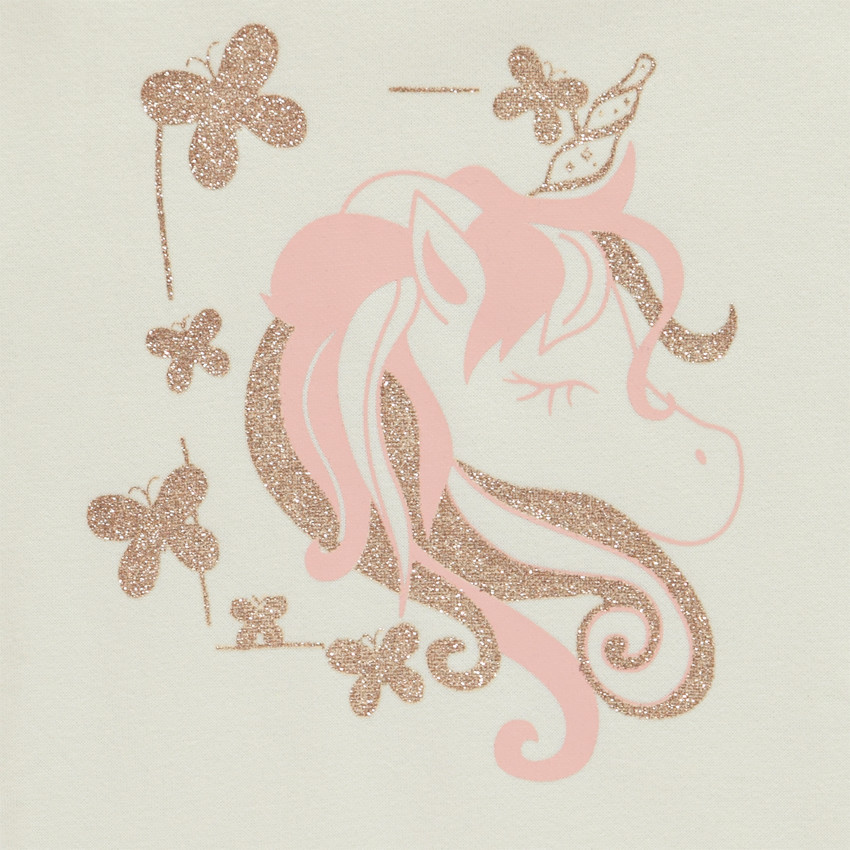 Conjunto de jogging de felpa con estampado de unicornio brillante para niña 