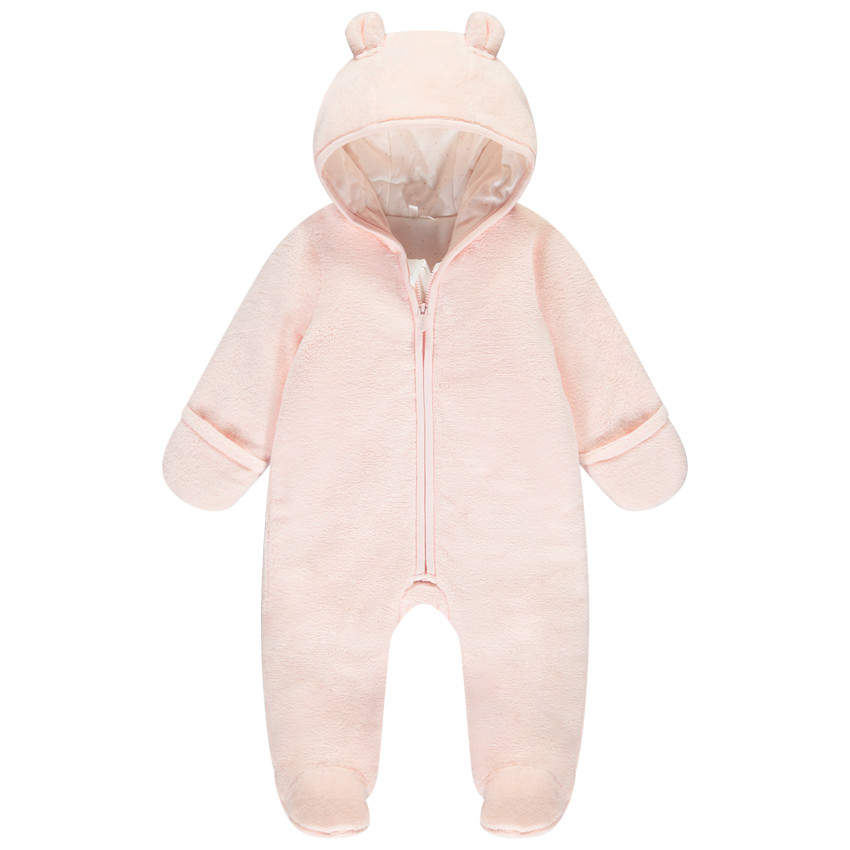 Pelele de sherpa con motivo de osito para bebé niña 