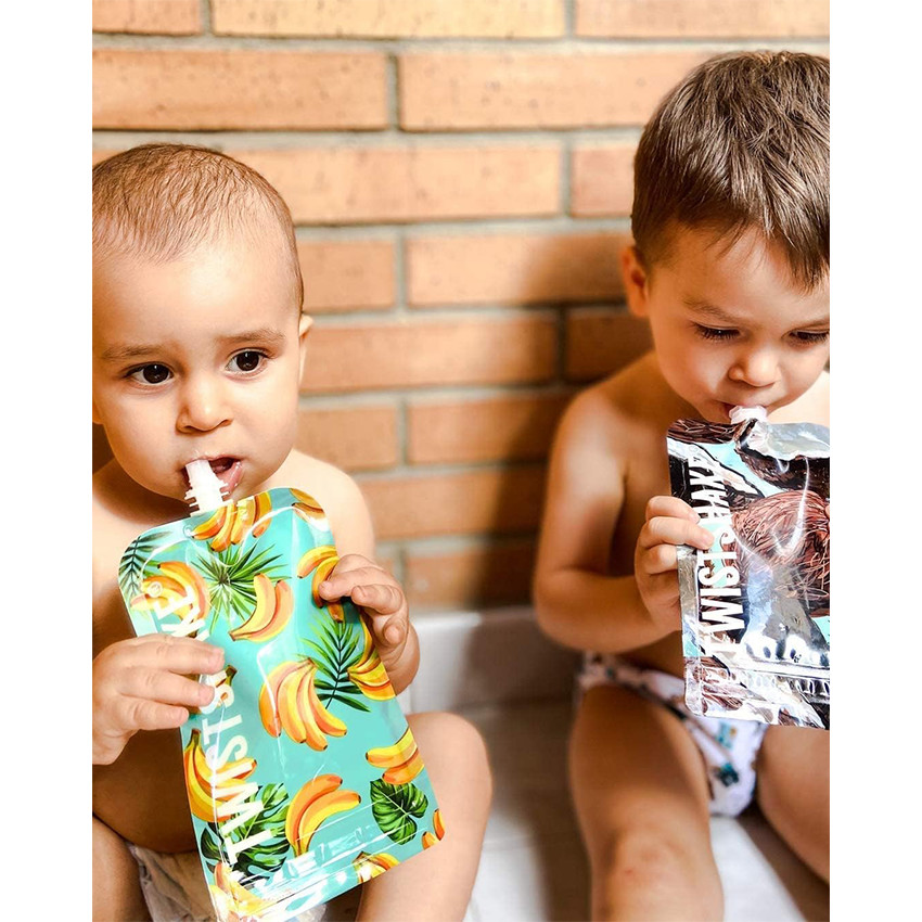 Set de 5 gourdes réutilisables 220 ml - Fruits  