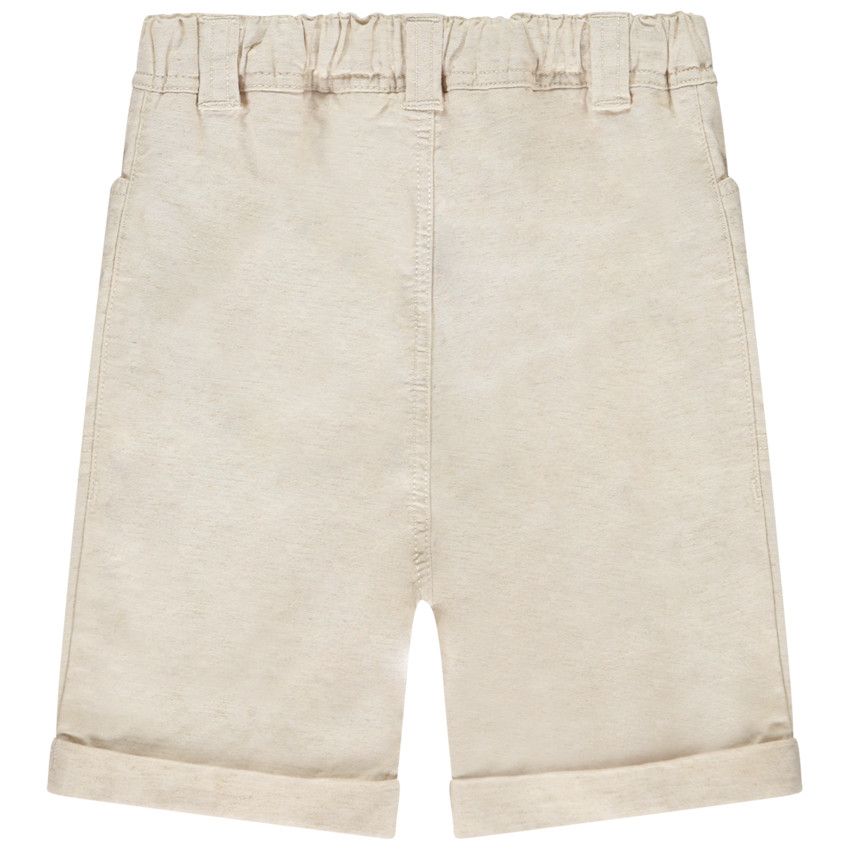 Bermuda de tela flameada unicolor para bebé niño 