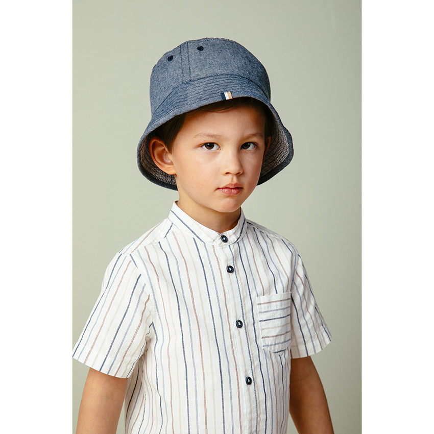 Chemise manches courtes en coton à rayures et poche  Additional Chemise manches courtes en coton à rayures et poche