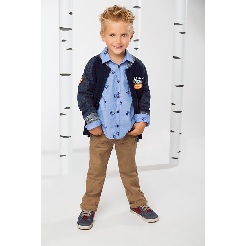 Chaleco de punto elástico acanalado y de felpa 