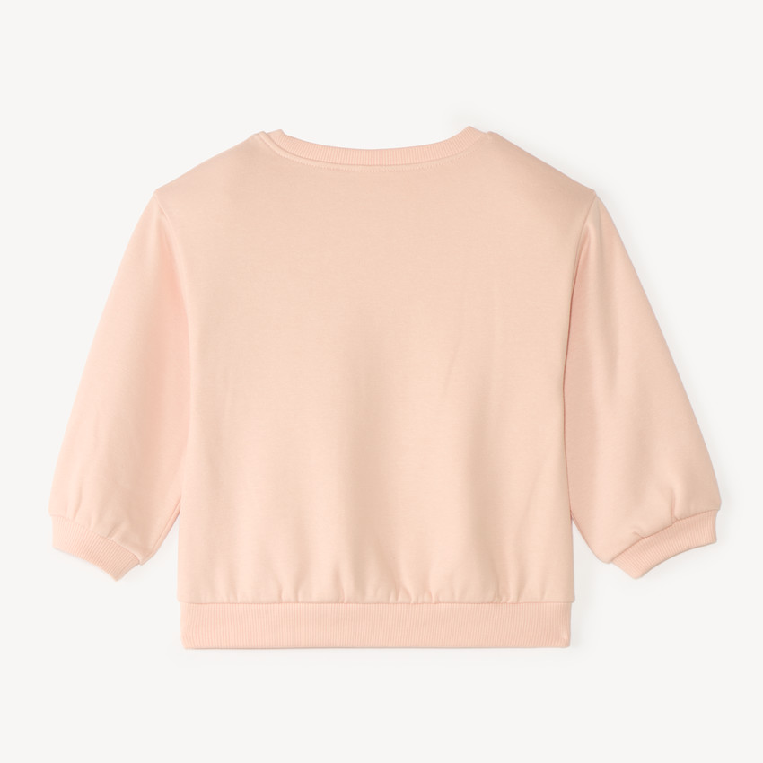 Sudadera de felpa 1/2 oversize con estampado original niña bebé. 