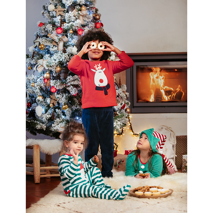 Pelele de terciopelo motivo  Papa Noel  