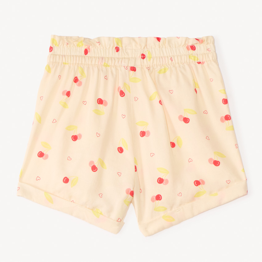 Short de tela con estampado divertido para niña 