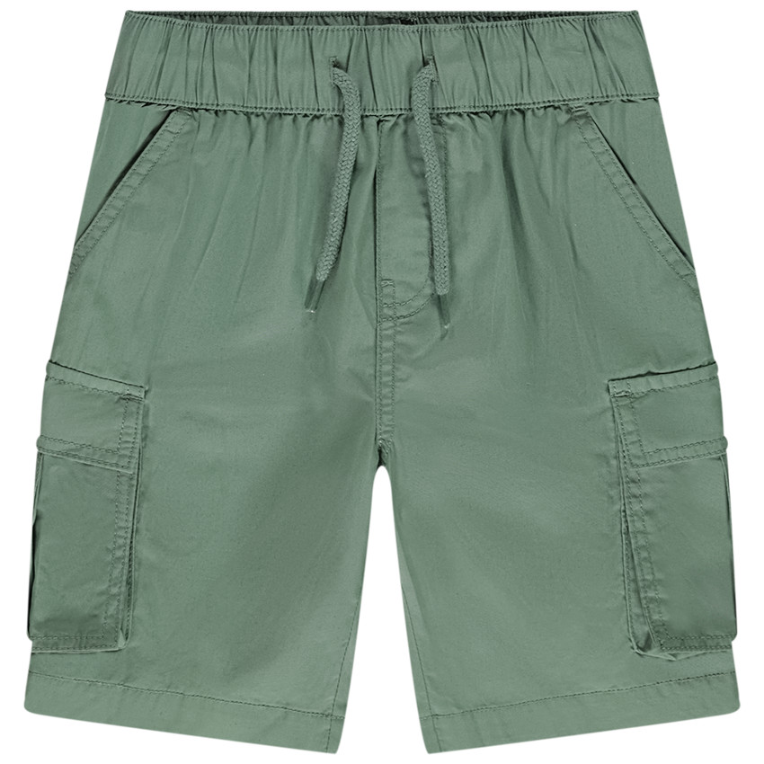 Bermudas cargo lisas en popelina para niño 