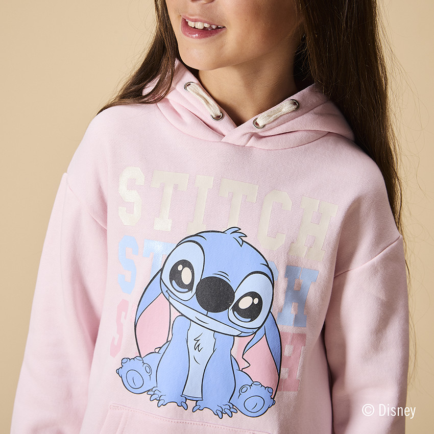 Vestido sudadera oversize con capucha de Stitch Disney para niña 