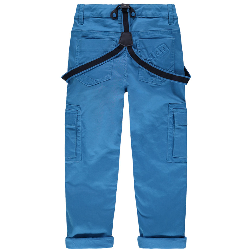 Pantalón azul con forro de punto con bolsillos y tirantes desmontables 