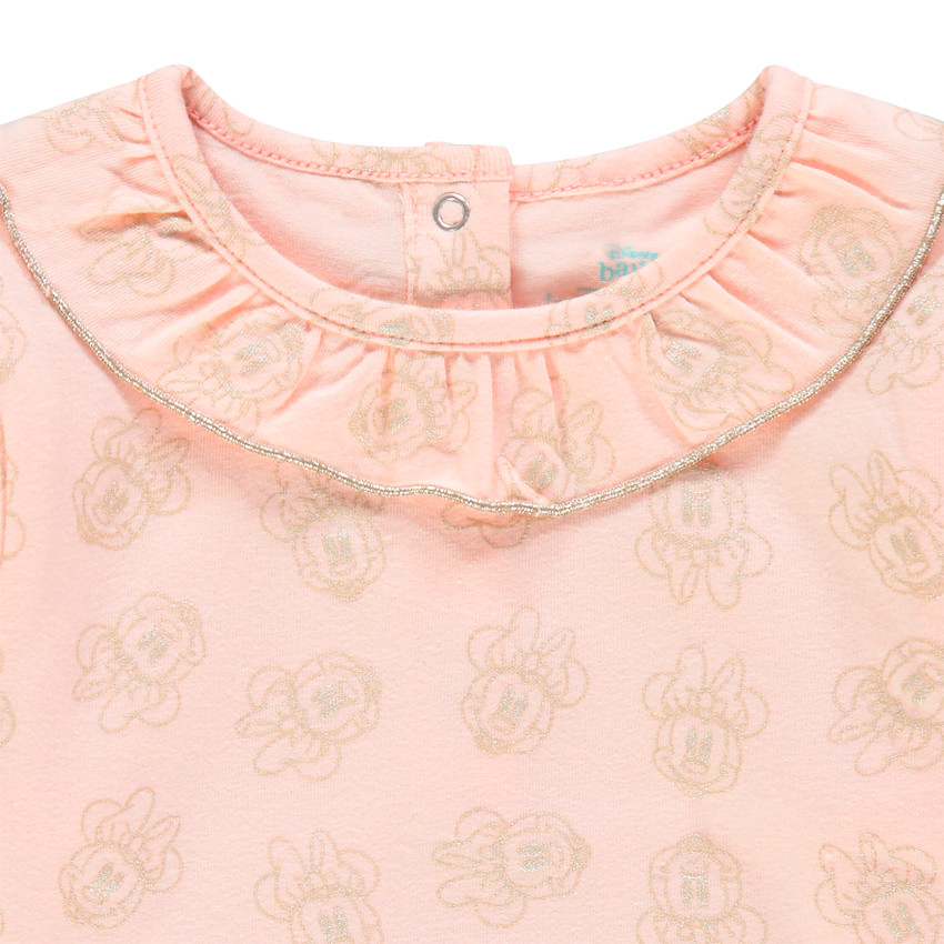 T-shirt manches longues à col volanté et  imprimé Minnie Disney 