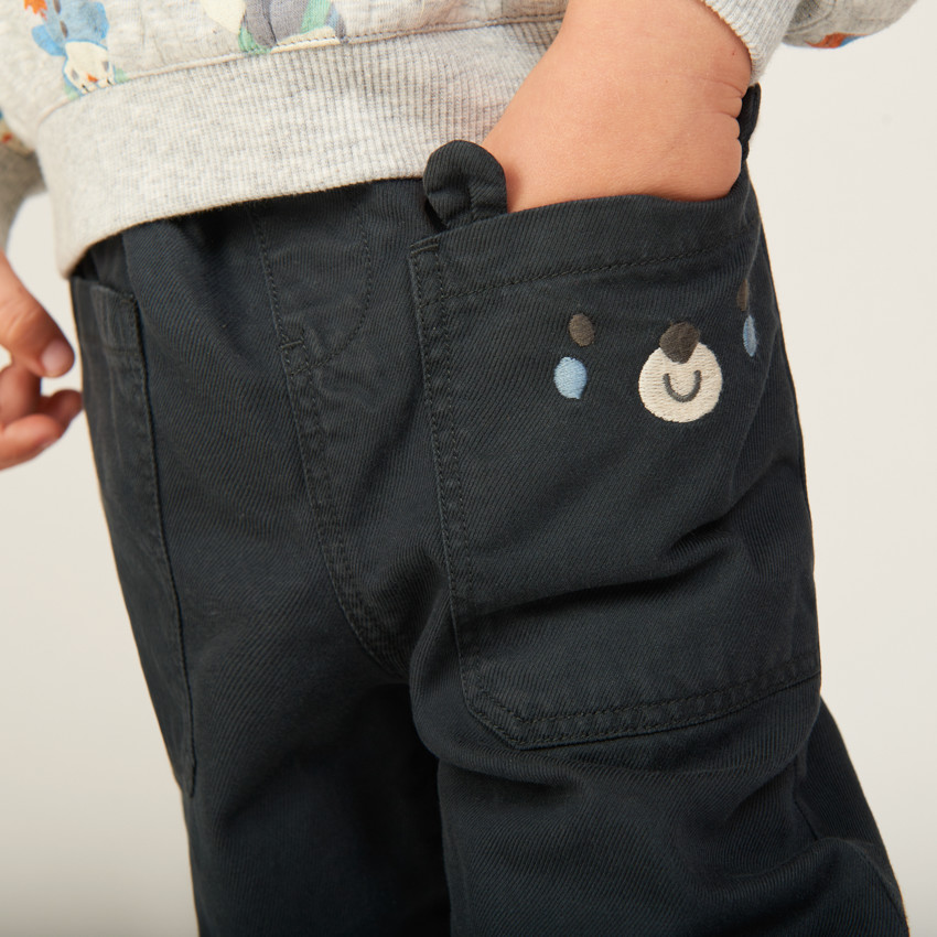 Pantalón con bolsillos divertidos para bebé niño 