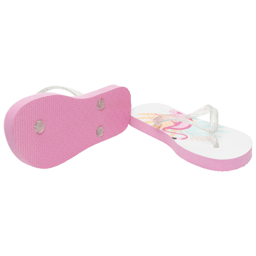 Tongs con tira brillante estampado de flamenco rosa para niña con tira según la edad  Additional Tongs con tira brillante estampado de flamenco rosa para niña con tira según la edad