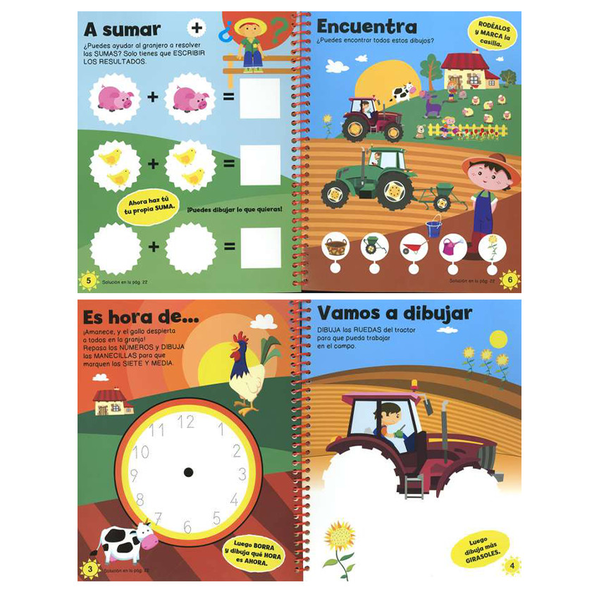 Libro de actividades La granja +5 años 