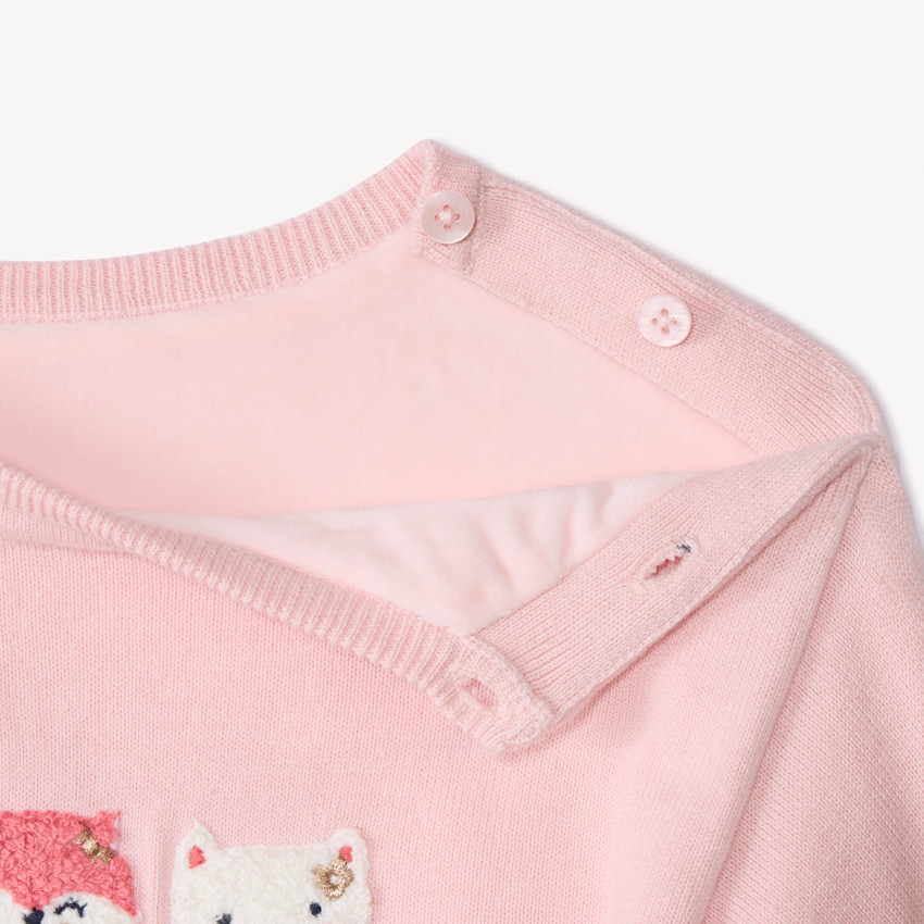 Jersey de punto con motivos bordados para bebé niña 